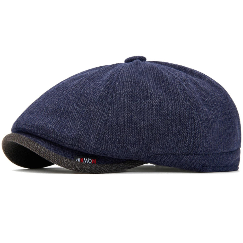 Naples Knitted Wool Beret in Navy Blue
