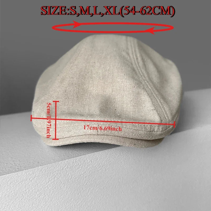 Chester Linen Newsboy Cap