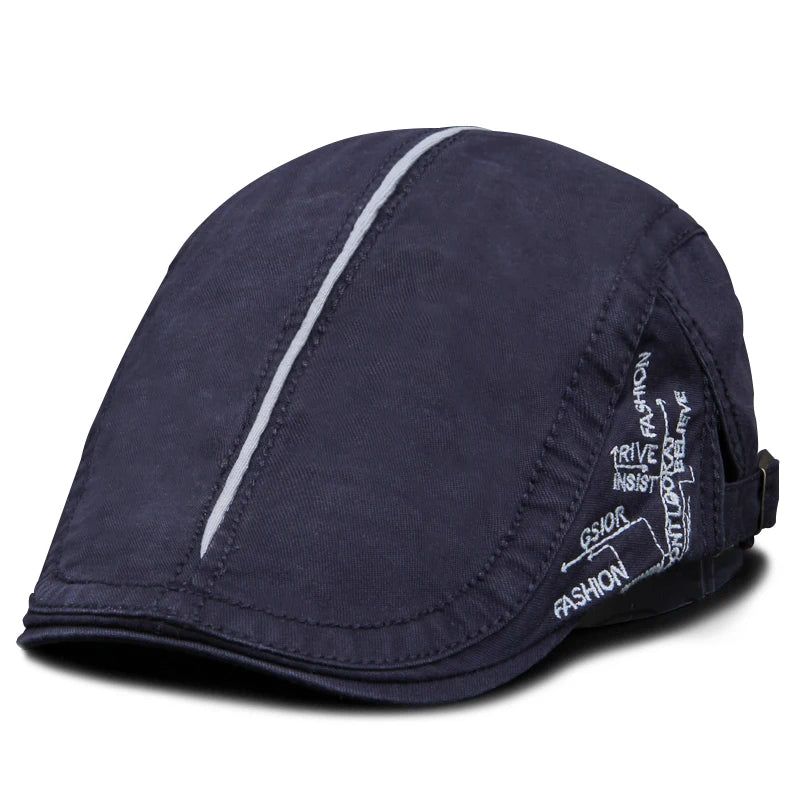 Cotton Letter Embroidered Ivy Cap | Driver's Flat Cap | Urban Caps NZ