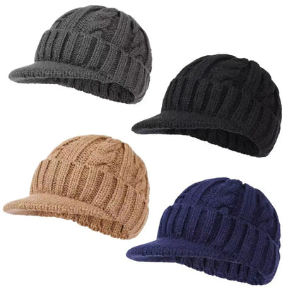 Winter Knitted Brim Beanie – Warm Ear Protection Outdoor Cap