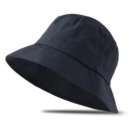 Voyager Big-Fit Bucket Hat in Navy Blue-A