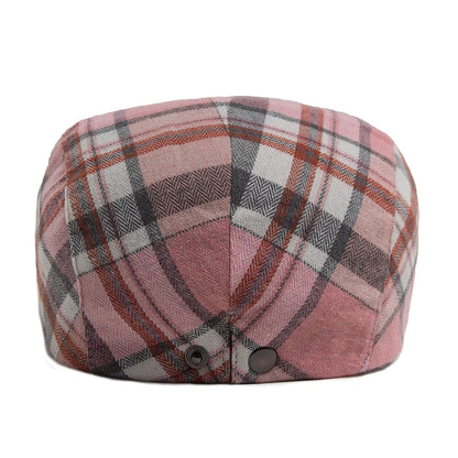 Thin Herringbone Plaid Ivy Cap | Lightweight Flat Hat | Urban Caps NZ