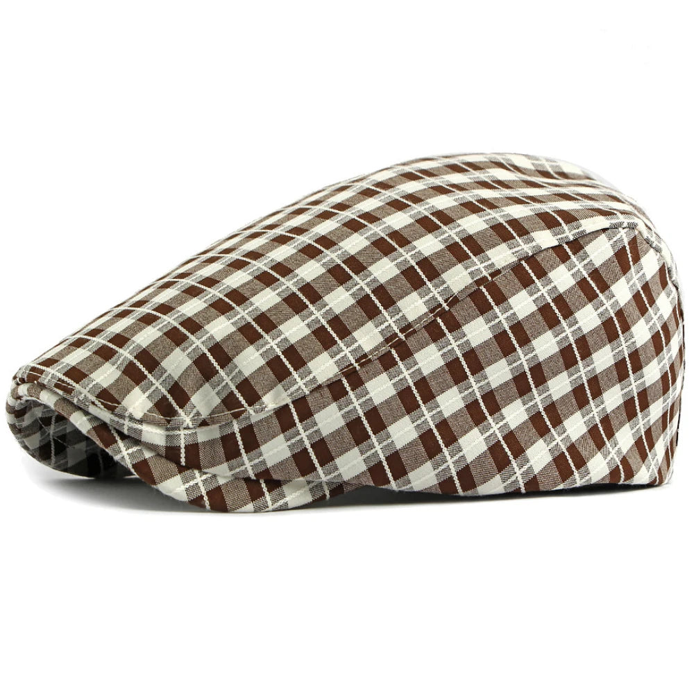 Ealing Plaid Beret in Coffee