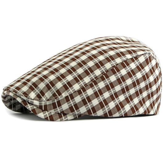 Ealing Plaid Beret in Coffee
