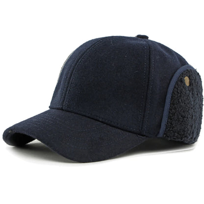 Wandsworth Fleece-Lined Baseball Cap in Navy Blue