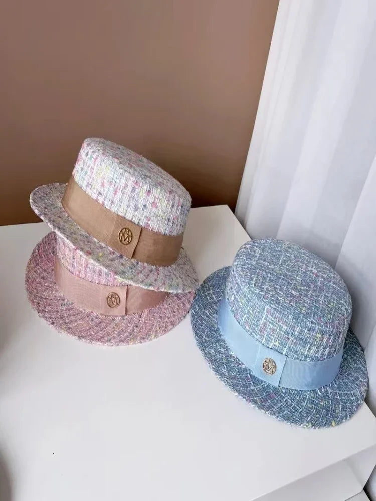 Belgravia Pearl-Trim Tweed Pillbox Hat
