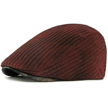 Preston Knitted Print Beret in Burgundy