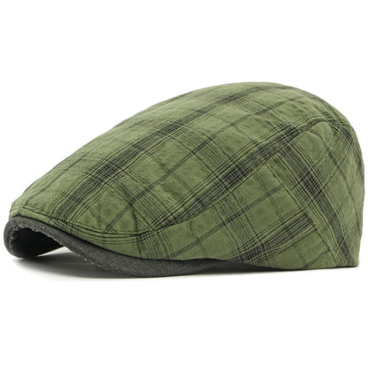 Assisi Plaid Artist Beret in Green