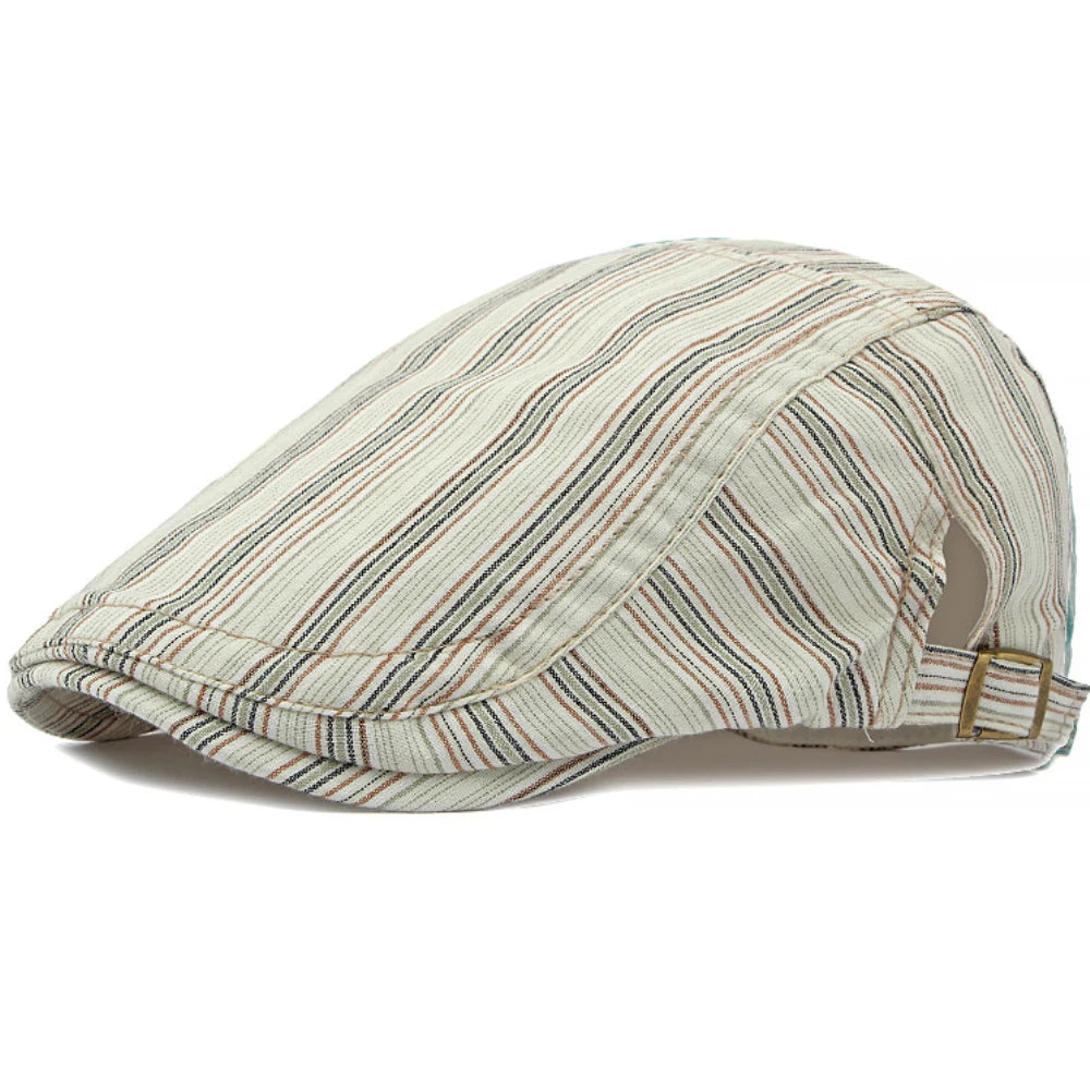 Poole Striped Sun Beret in Beige