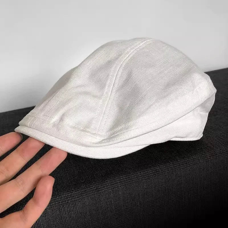 Chester Linen Newsboy Cap