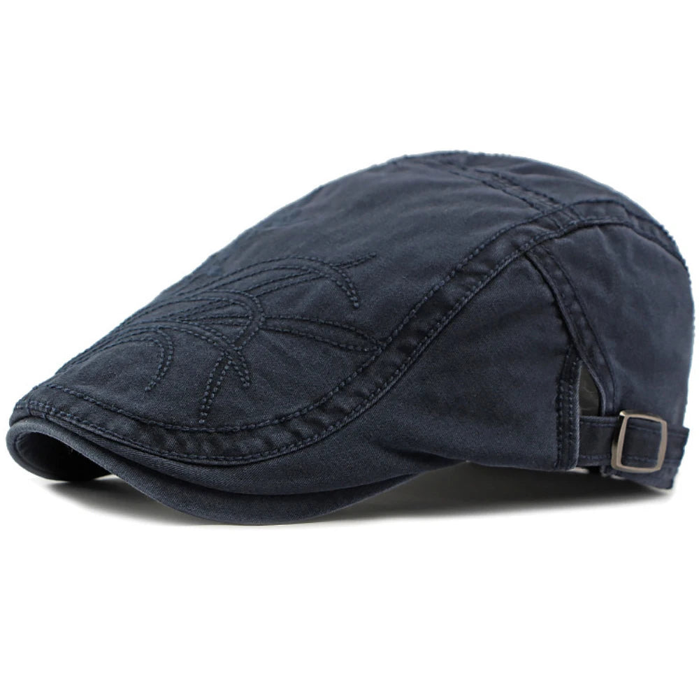 Bloomsbury Floral Artist Beret in Navy Blue