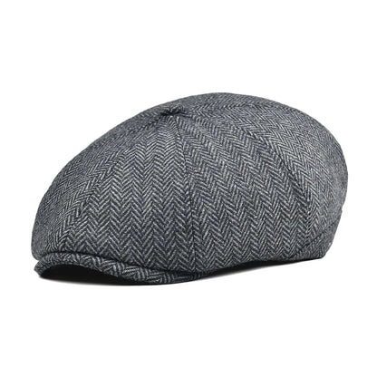 The Hathersage | Men's Wool Blend Twill Winter Newsboy Cap | Urban Caps NZ