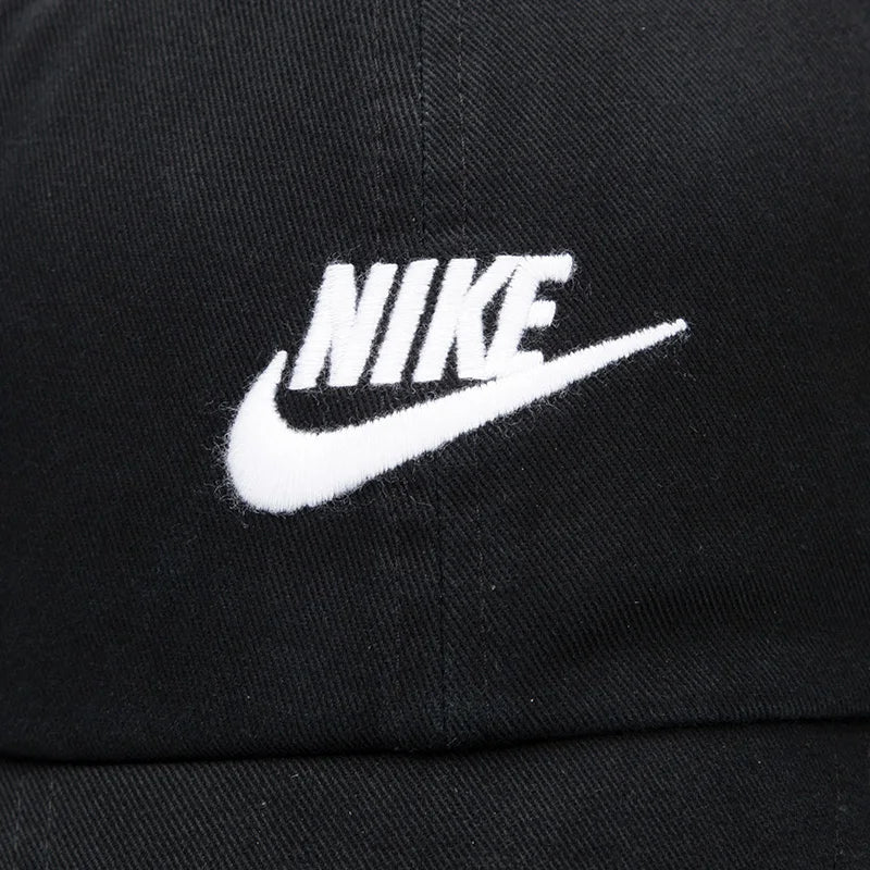 Nike Sports Cap - Black Curved-Brim Sun & Running Hat
