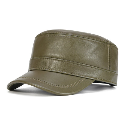 The Wellington | Men's Leather Cadet Flat Top Cap | Urban Caps NZ