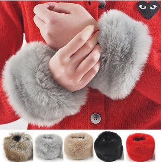 Belmont Faux Fur Wrist Warmers