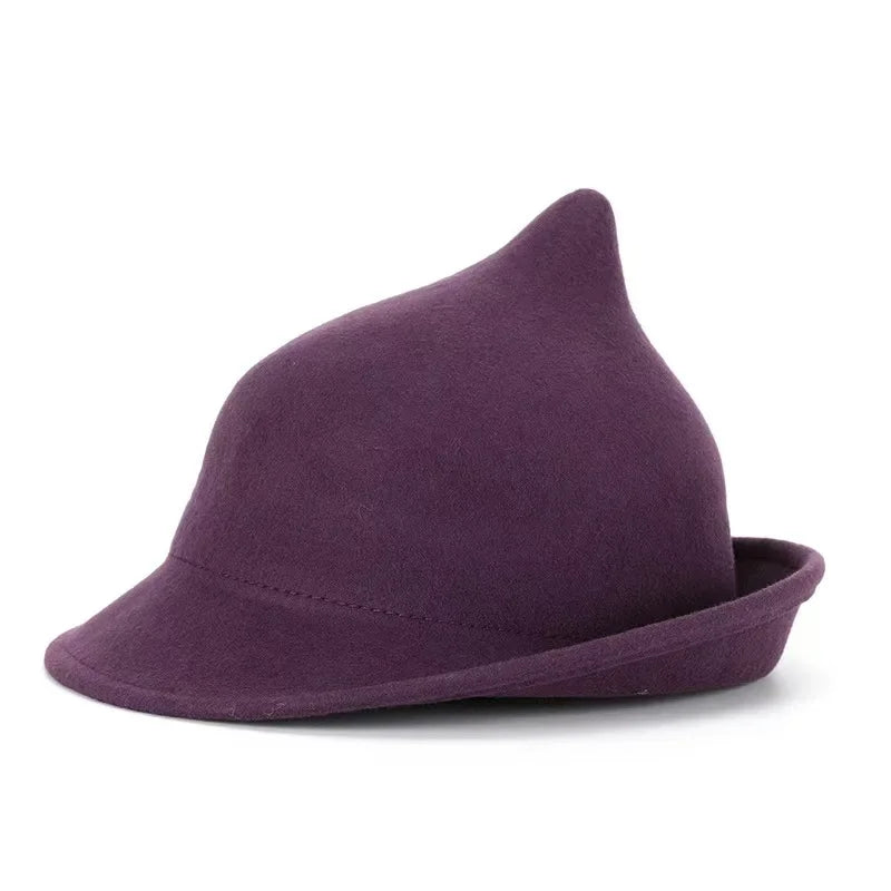 Hallowmere Wool Witch Hat in Purple