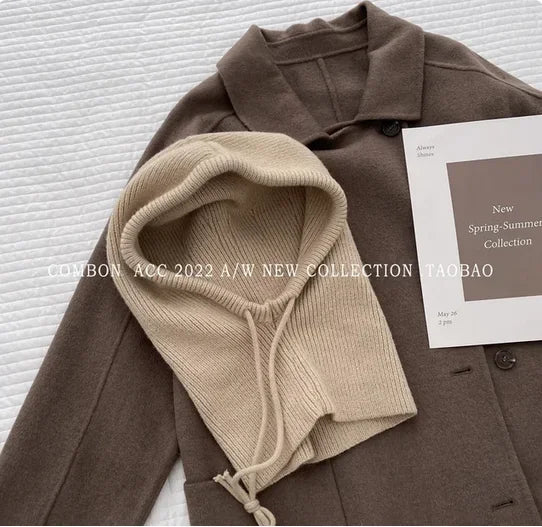 Alpine Knitted Balaclava Hood in Khaki