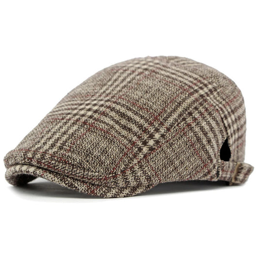Reading Plaid Artist Beret in Light Coffee