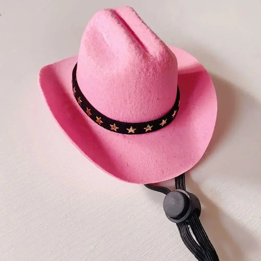 Pet cowboy hat shown in five colours