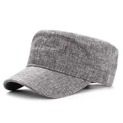 Wexford Big & Tall Linen Flat Cap in Gray