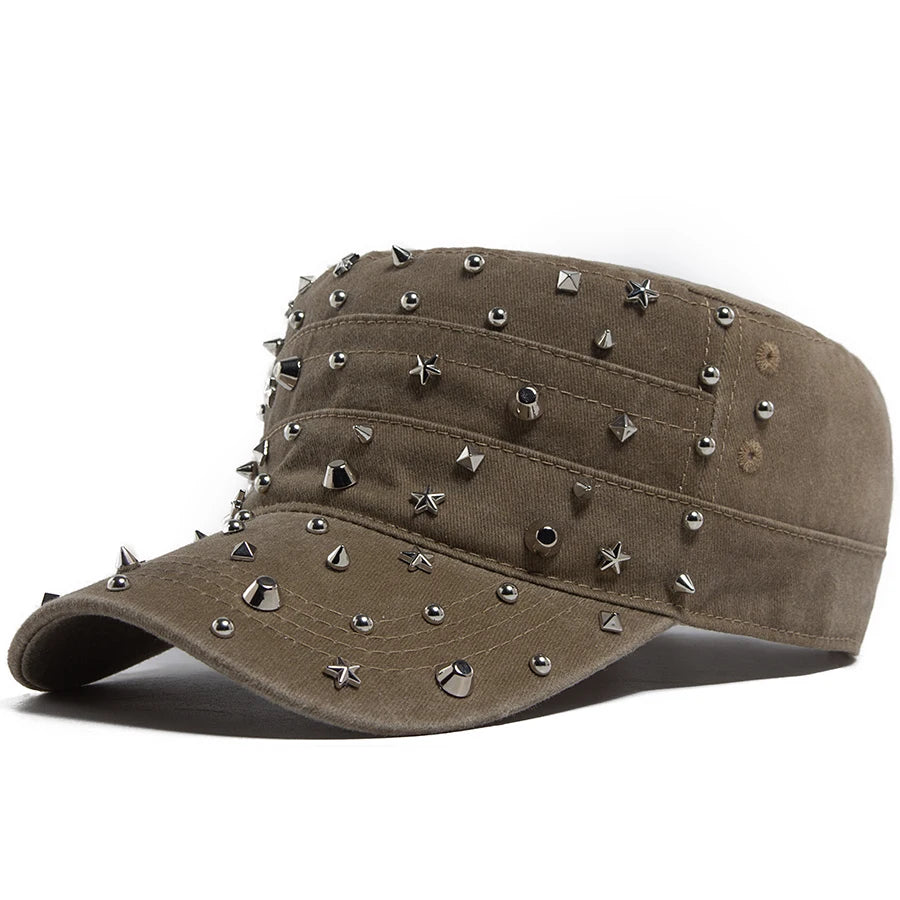 Rivet Detail Cotton Baseball Cap | Punk Rock Sports Cap | Urban Caps NZ