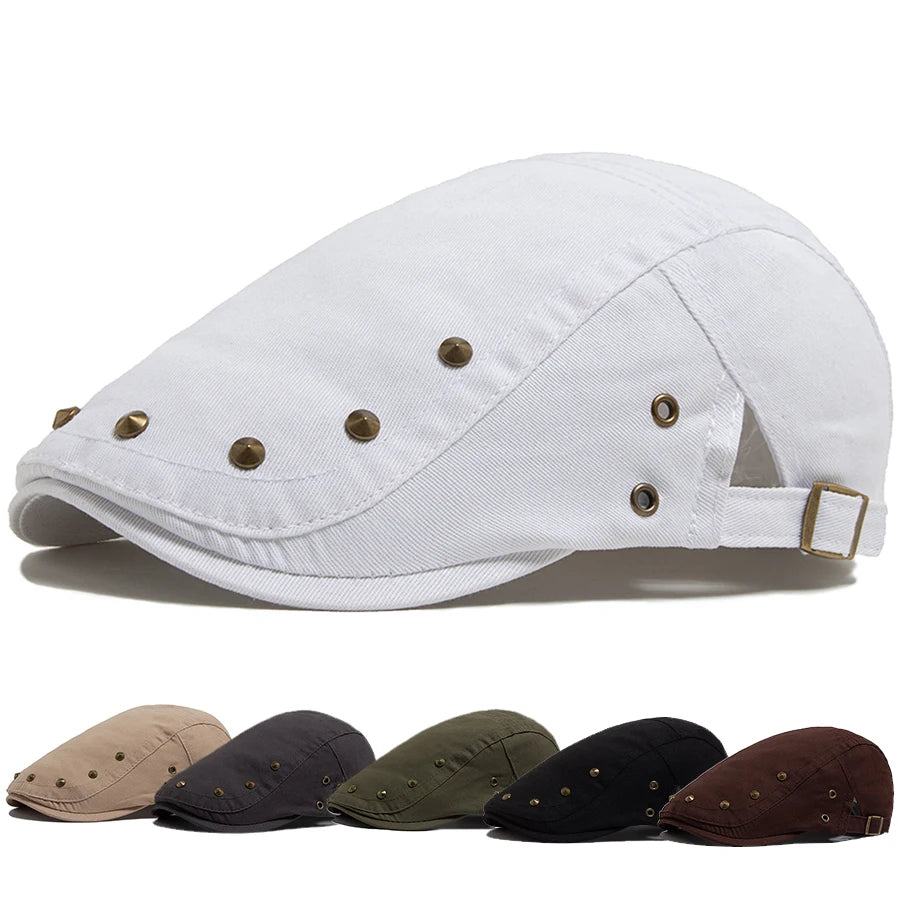 Solid Cotton Rivet Ivy Cap | Modern Country Flat Cap | Urban Caps NZ