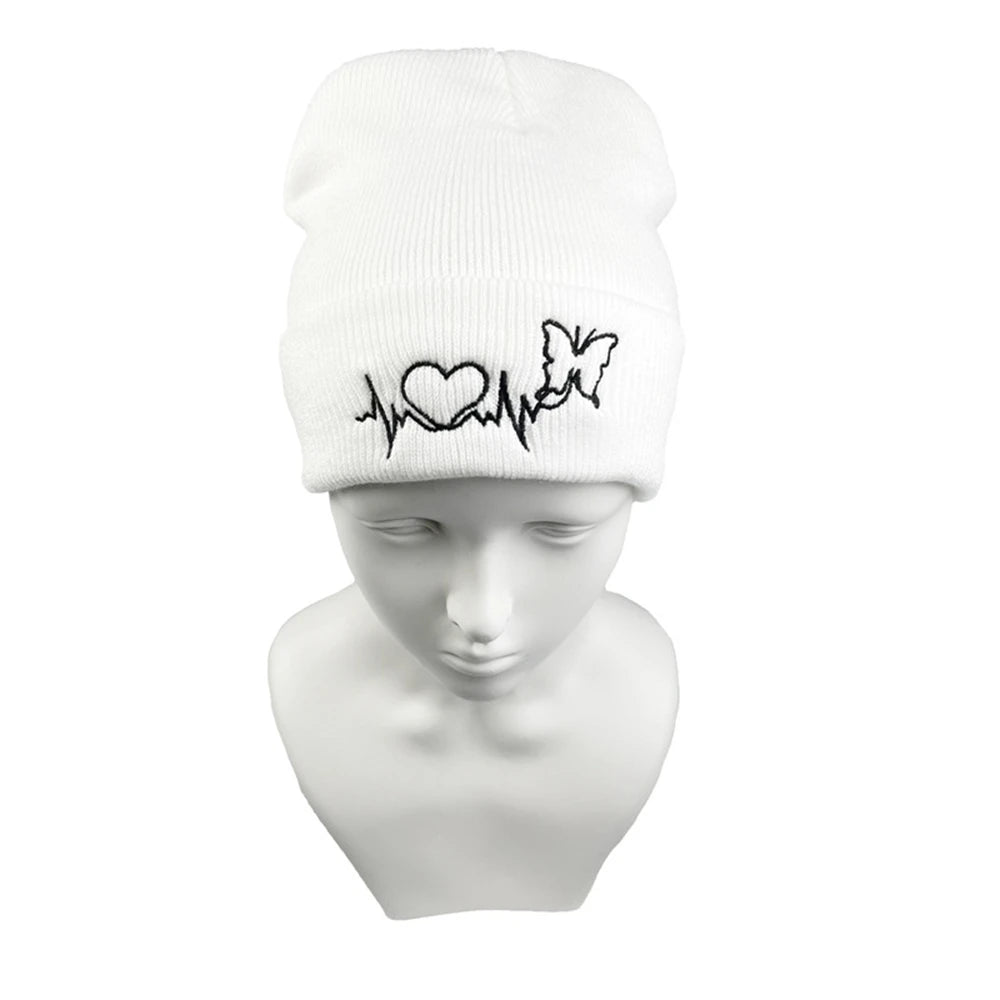 The Heartline | ECG Embroidery Unisex Knitted Beanie | Urban Caps NZ