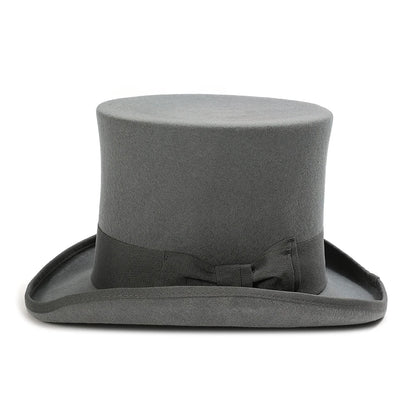 Victorian Style Wool Felt Top Hat – Elegant Gentleman Cylinder Hat