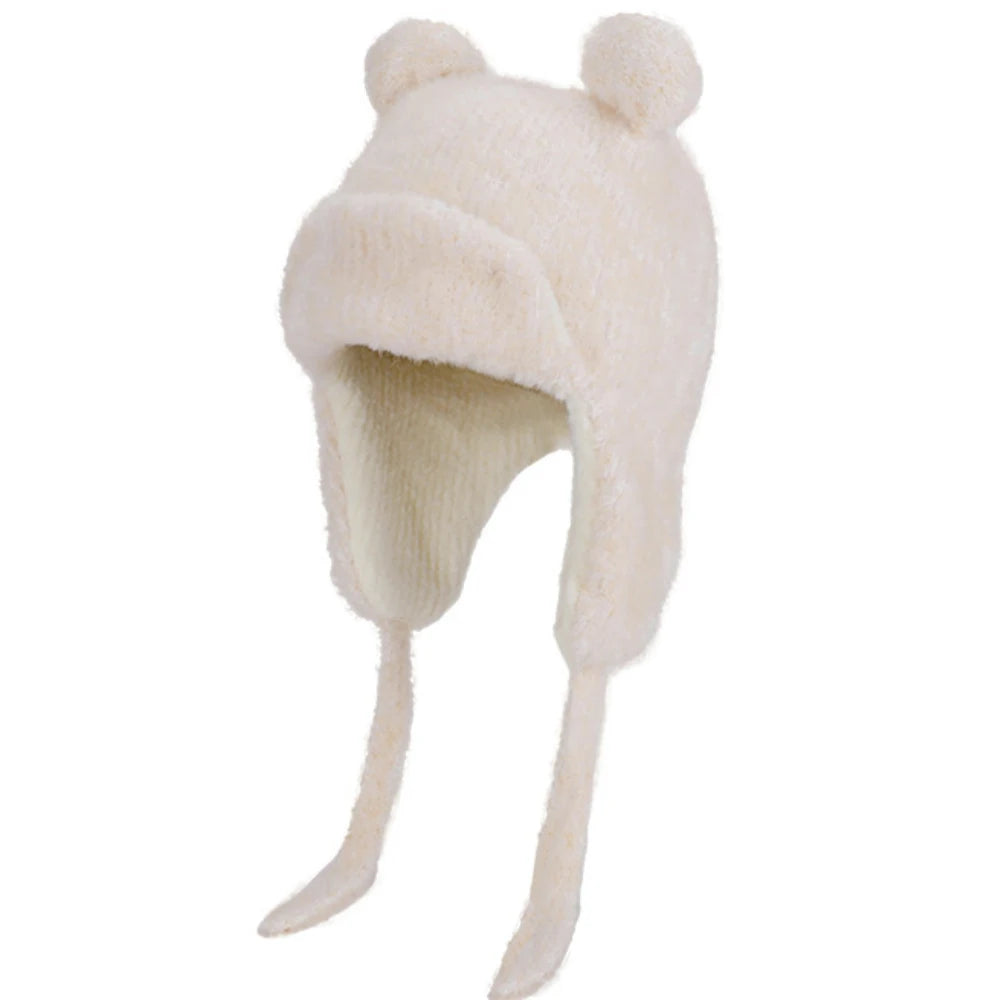 Little Bear Ears Beanie in Beige