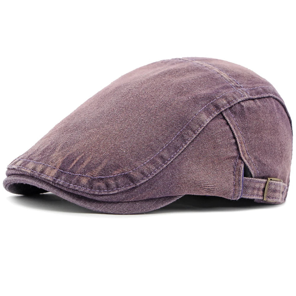 Falmouth Cotton Sun Beret in Purple