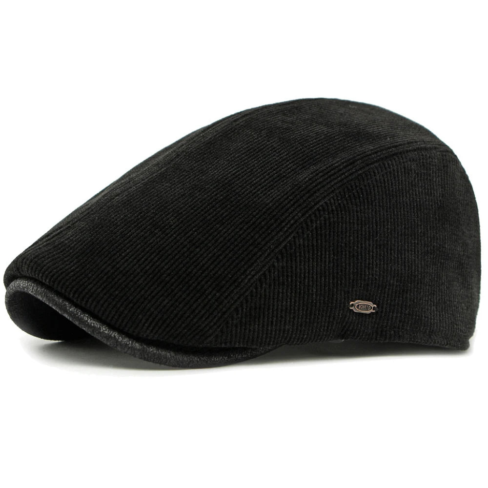 Rennes Corduroy Artist Beret in Black