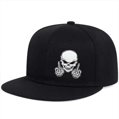 The Brixton | Skeleton Hand Embroidery Snapback Cap | Urban Caps NZ