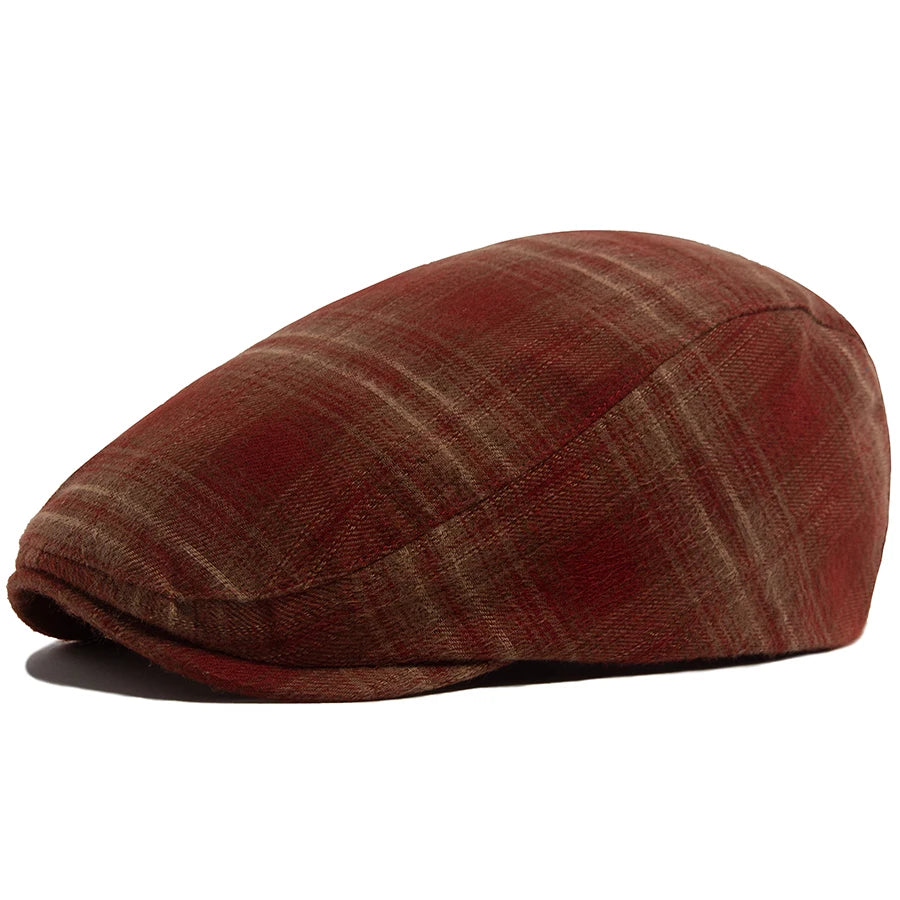 Thin Plaid Herringbone Ivy Cap | Heritage Flat Hat | Urban Caps NZ