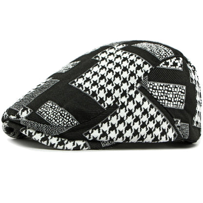 Penrith Plaid Artist Beret in Black White