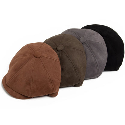 Suede Newsboy Cap | Retro British Gentleman's Cap | Urban Caps NZ