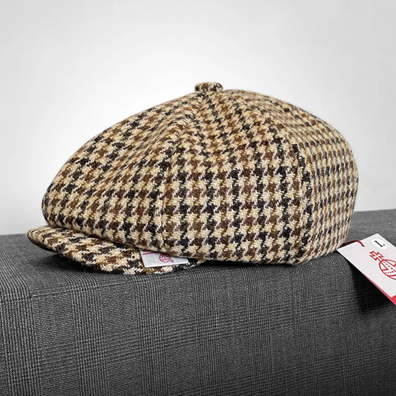 Premium Harris Tweed Octagonal Newsboy Cap – 100% Pure Wool Heritage Collection | Urban Caps