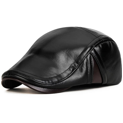 Aviemore Faux Leather Beret in Style 2 Black