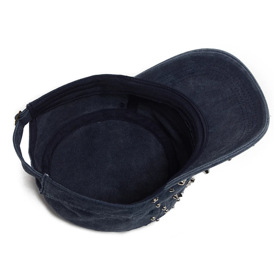Rivet Detail Cotton Baseball Cap | Punk Rock Sports Cap | Urban Caps NZ