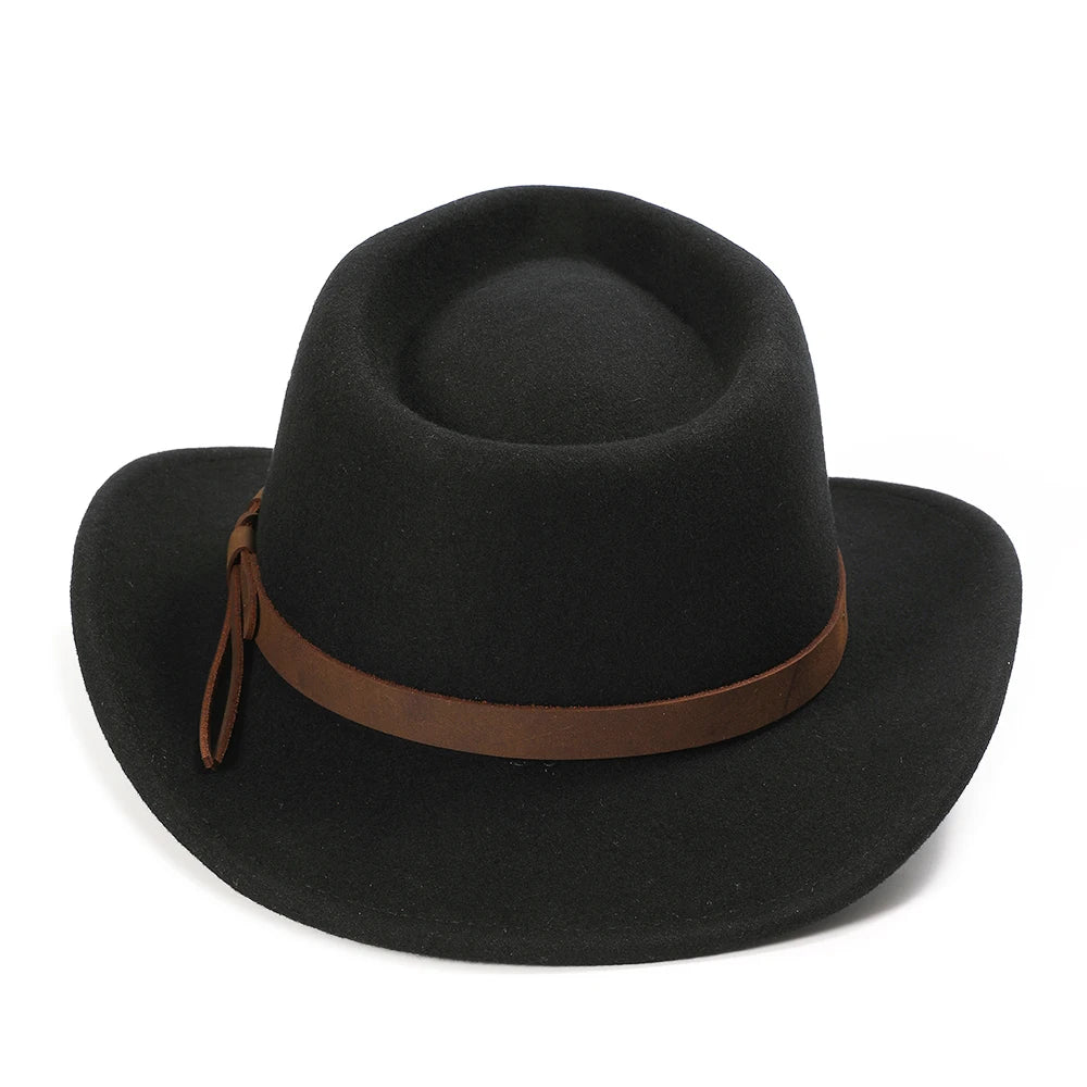 Black Wool Cowboy Fedora Hat – Crushable Outback Felt Hat