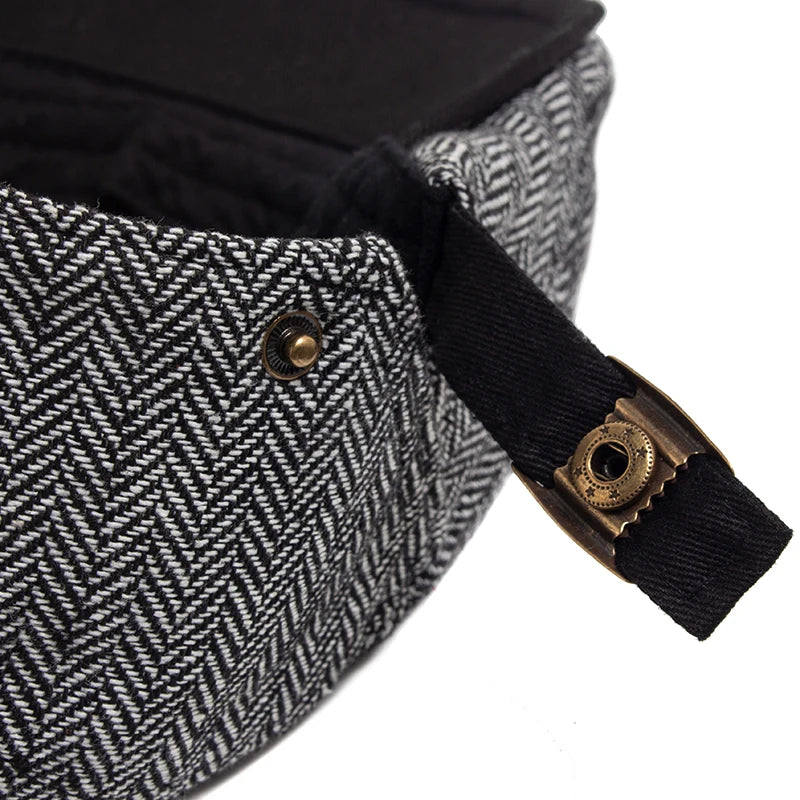 Striped Herringbone Ivy Cap | Heritage Autumn Flat Cap | Urban Caps NZ