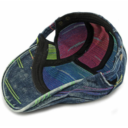 Frome Geometric Denim-Style Beret