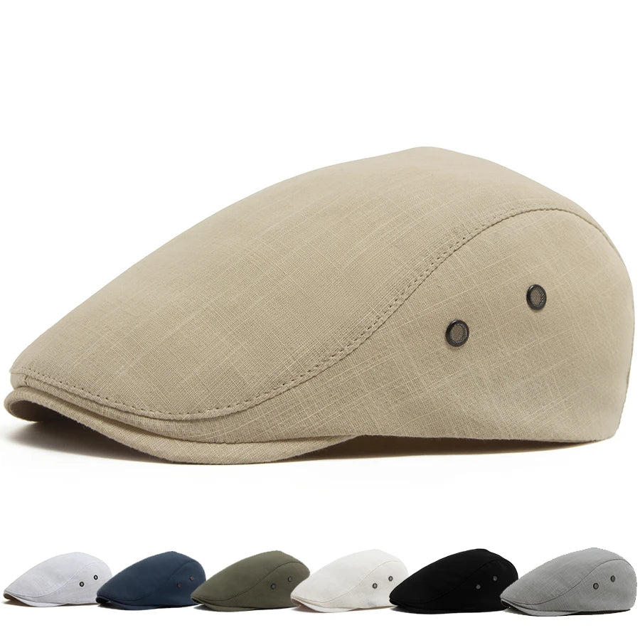 Breathable Linen Ivy Cap | Milan Driving Flat Cap | Urban Caps NZ