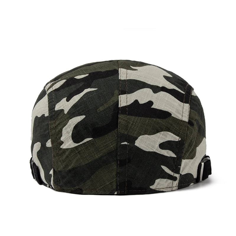 Camouflage Linen Ivy Cap | Country Outdoor Flat Cap | Urban Caps NZ