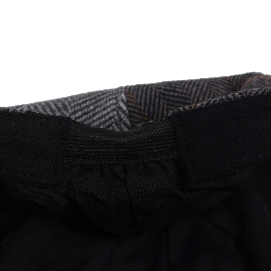 Herringbone Patchwork Newsboy Cap | Octagonal British Cap | Urban Caps NZ