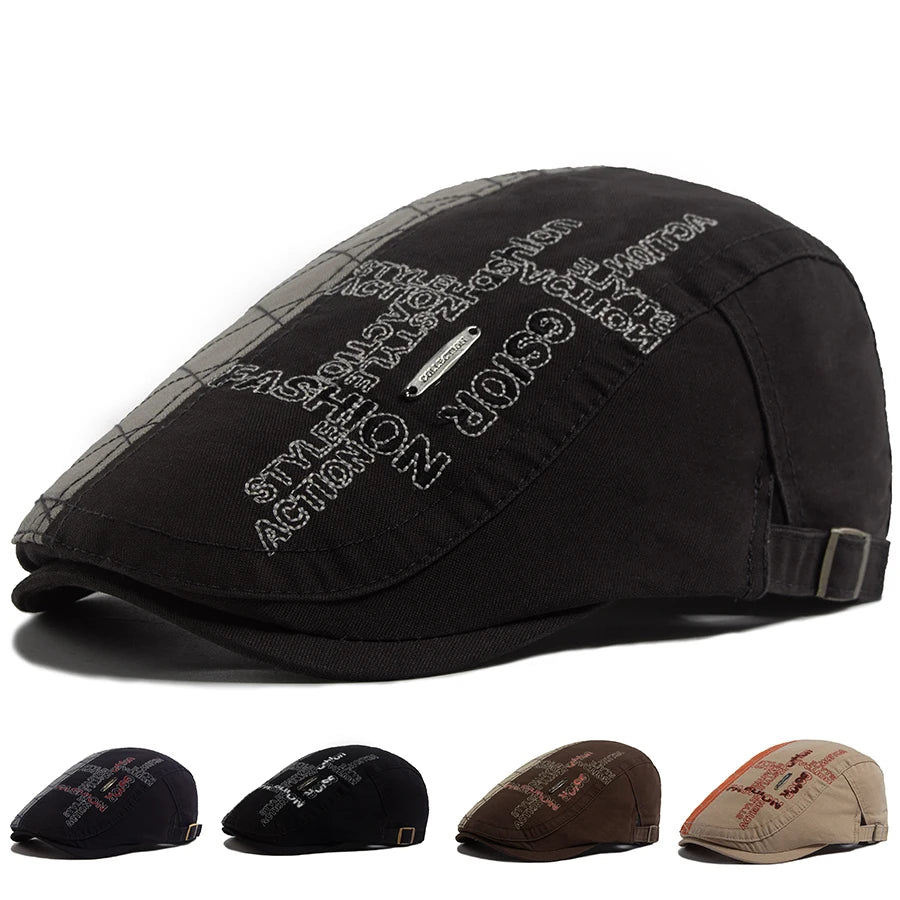 Embroidered Letter Label Ivy Cap | Outdoor Flat Cap | Urban Caps NZ