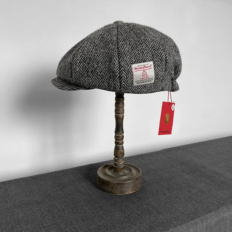 Premium Harris Tweed Octagonal Newsboy Cap – 100% Pure Wool Heritage Collection | Urban Caps