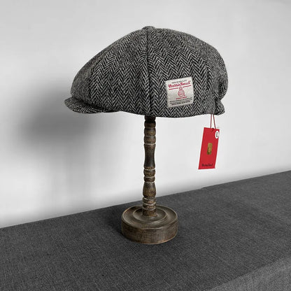 Premium Harris Tweed Octagonal Newsboy Cap – 100% Pure Wool Heritage Collection | Urban Caps