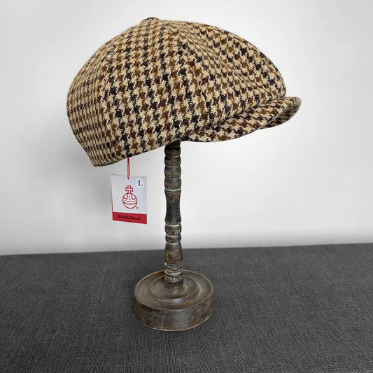 Premium Harris Tweed Octagonal Newsboy Cap – 100% Pure Wool Heritage Collection | Urban Caps