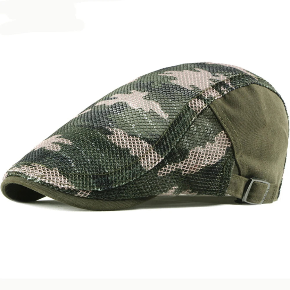 Norwich Camouflage Mesh Beret in Army Green