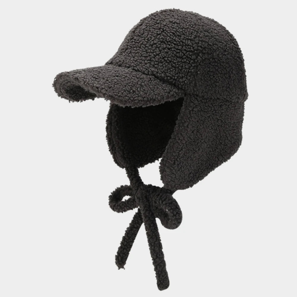 Fairbanks Berber Fleece Trapper Hat in Dark Grey